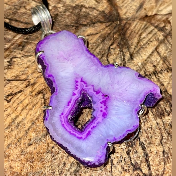 Drusy Solar Agate Pendant 2 1/2” - Picture 5 of 10